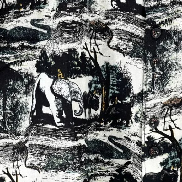 Black Mamba Men's Savana Printed Button Down Shirt - S - Picture 6 of 7
